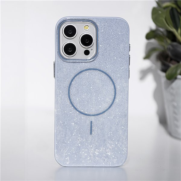 Glitter Thin Mag case for iPhone 17 6,3&quot blue