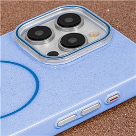 Glitter Thin Mag case for iPhone 17 6,3&quot blue