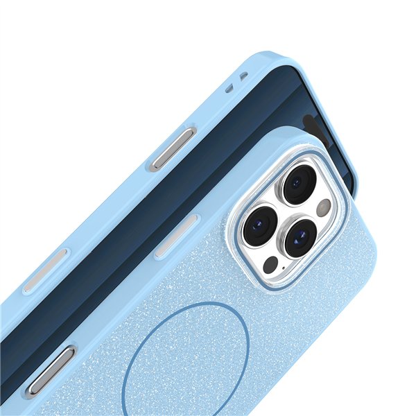 Glitter Thin Mag case for iPhone 17 Pro Max 6,9&quot blue