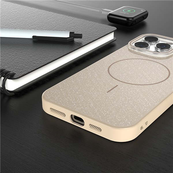 Glitter Thin Mag case for iPhone 17 Pro Max 6,9&quot brown