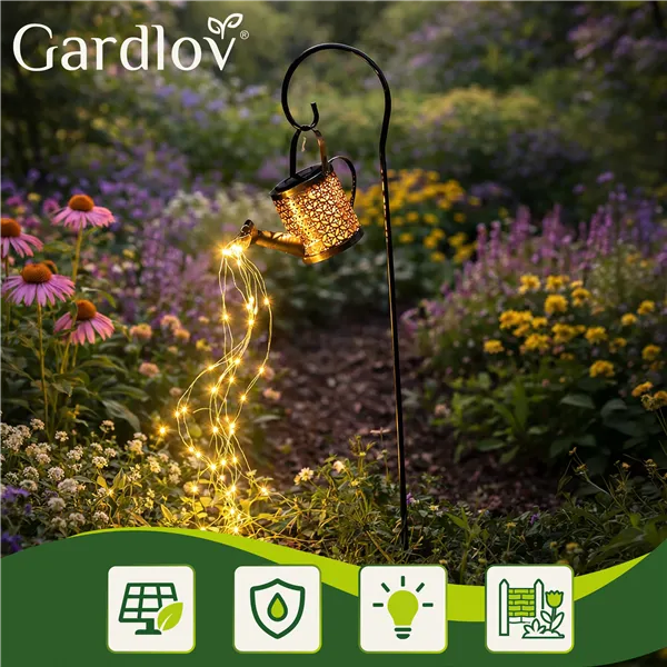 Aurinkoenergialla toimiva puutarhalamppu - kastelukannu Gardlov 23846