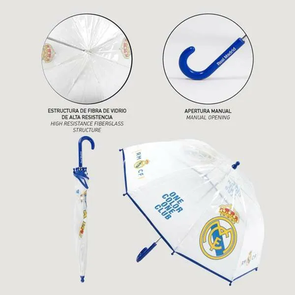 Lietussargs Real Madrid C.F. Caurspīdīgs 45 cm