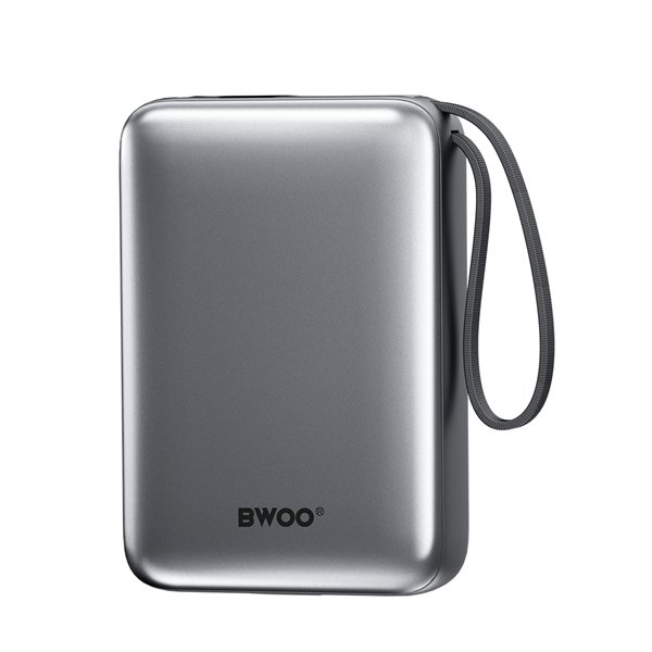 BWOO power bank P73 22.5W 20000 mAh with 2 built-in cables 1 x USB-C 1 x Lightning black