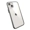 Speck Presidio Perfect-Clear with Impact Geometry - iPhone 15 Plus / 14 Plus Case with MICROBAN Coating (Clear / Black)