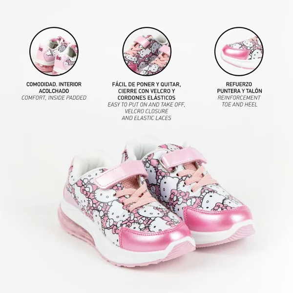 Sporta apavi ar LED Hello Kitty Rozā