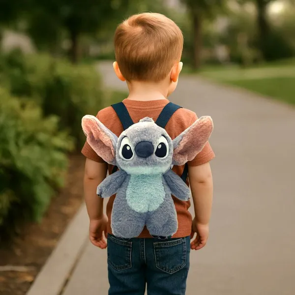 3D Bērnu soma Stitch Zils