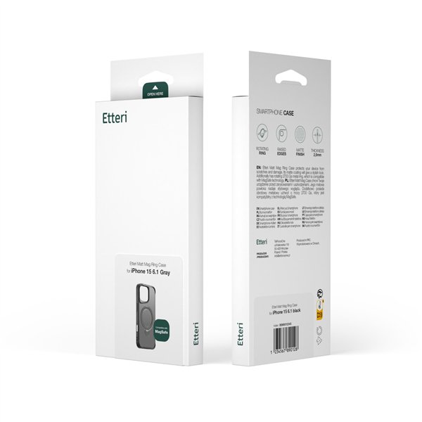 Etteri Matt Mag Ring case for iPhone 17 Pro Max grey