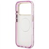 Guess Case Magsafe IML Case Glitter Flowers And Triangle With Metal Camera Frame And Buttons For iPhone 17 Pro Max PUrple