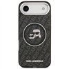 Karl Lagerfeld case Magsafe IML glitter case metal camera frame and buttons Karl and Choupette heads on KL repeated logo for iPh