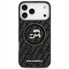 Karl Lagerfeld case Magsafe IML glitter case metal camera frame and buttons Karl and Choupette heads on KL repeated logo for iPh