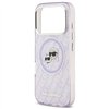 Karl Lagerfeld case Magsafe IML glitter case metal camera frame and buttons Karl and Choupette heads on KL repeated logo for iPh