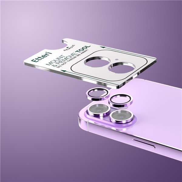 Etteri camera lens protector for iPhone 17 purple