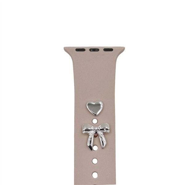 Pin Charms set for watch straps bow silver