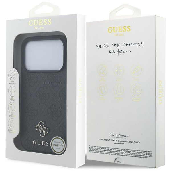Guess 4G Small Classic Logo MagSafe case for iPhone 17 Pro black