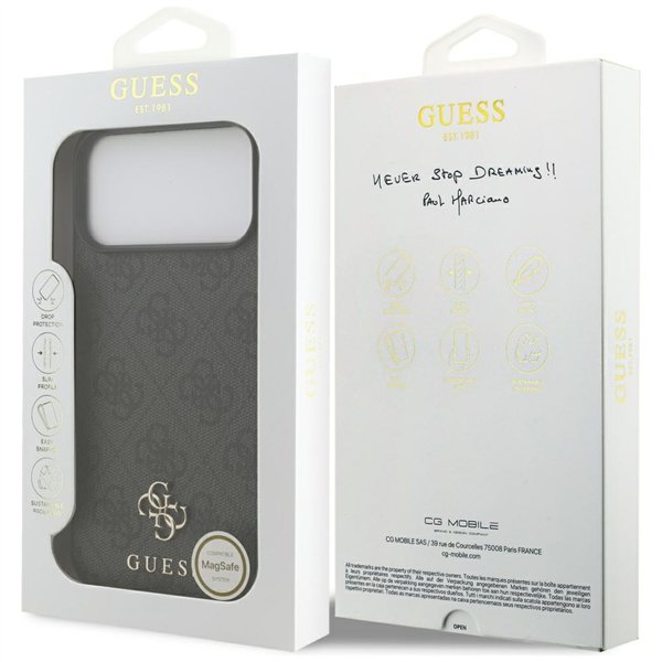 Guess 4G Small Classic Logo MagSafe case for iPhone 17 Pro Max black