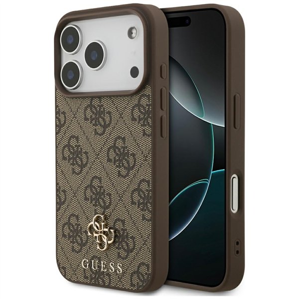 Guess 4G Small Classic Logo MagSafe case for iPhone 17 Pro brown