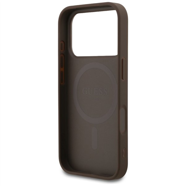 Guess 4G Small Classic Logo MagSafe case for iPhone 17 Pro brown