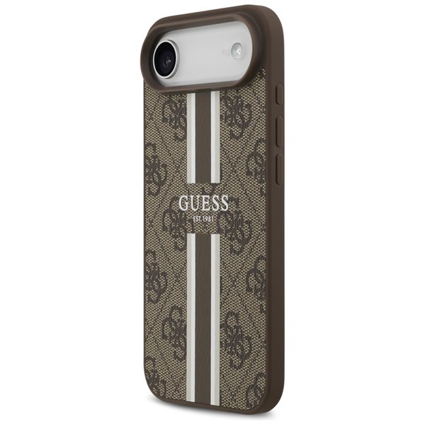 Guess 4G Printed Stripes MagSafe case for iPhone 17 Air brown