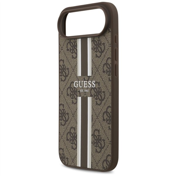 Guess 4G Printed Stripes MagSafe case for iPhone 17 Air brown