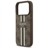 Guess 4G Printed Stripes MagSafe case for iPhone 17 Pro brown