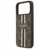 Guess 4G Printed Stripes MagSafe case for iPhone 17 Pro Max brown