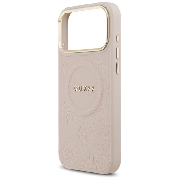 Guess case for iPhone 17 Pro Max HC MAGSAFE PU W/ PEONY HOT STAMP pink
