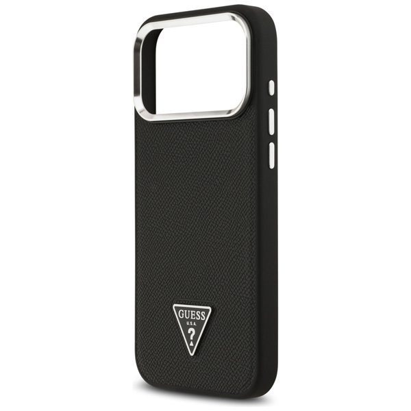 Guess Grained Triangle Logo MagSafe case for iPhone 17 Pro black