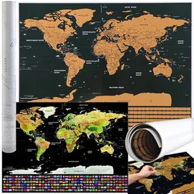World map scratch card with flags 23443