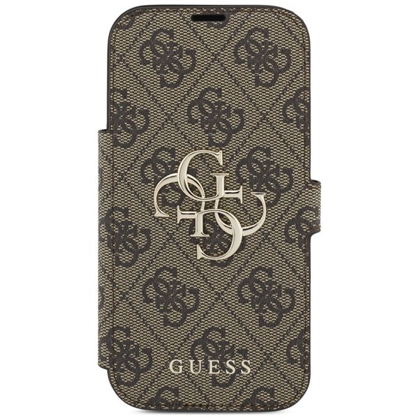Guess Book 4G Metal Logo case for iPhone 17 Pro brown