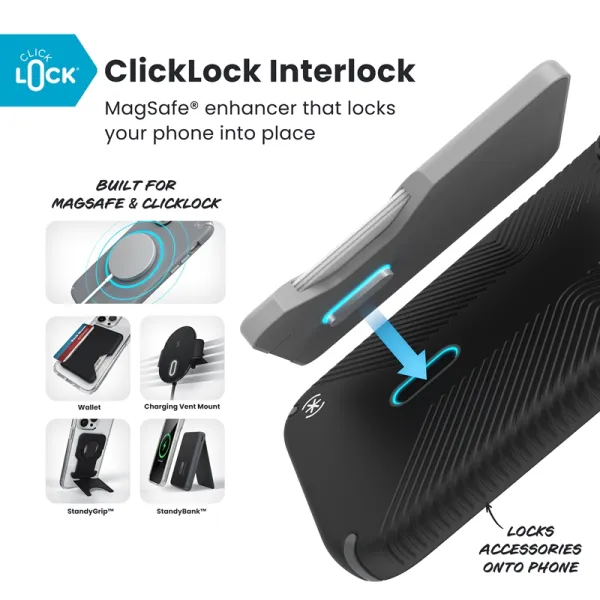 Speck Presidio2 Grip ClickLock & MagSafe Case for iPhone 17 Pro Max (Black / Gray / White)