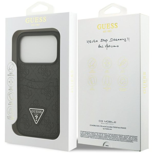 Guess 4G Double Card Triangle case for iPhone 17 Pro black