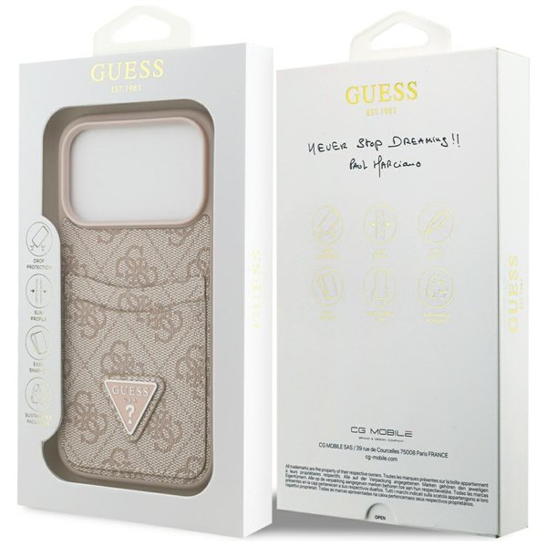 Guess 4G Double Card Triangle case for iPhone 17 Pro pink