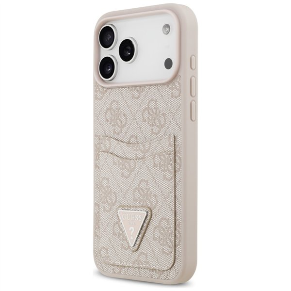 Guess 4G Double Card Triangle case for iPhone 17 Pro Max pink