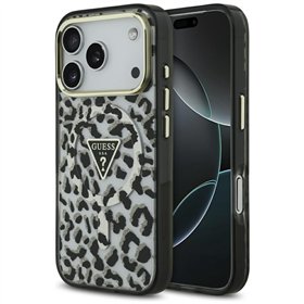 Guess Leopard Glitter MagSafe case for iPhone 17 Pro Max black