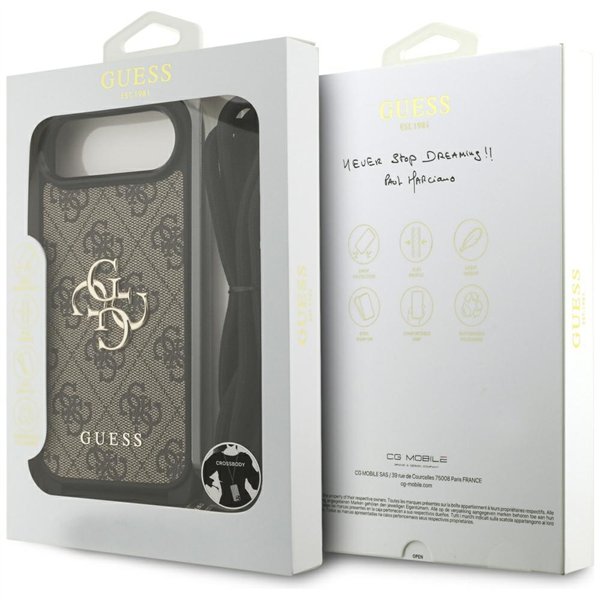 Guess 4G Big Logo Cord Stap Crossbody case for iPhone Air brown