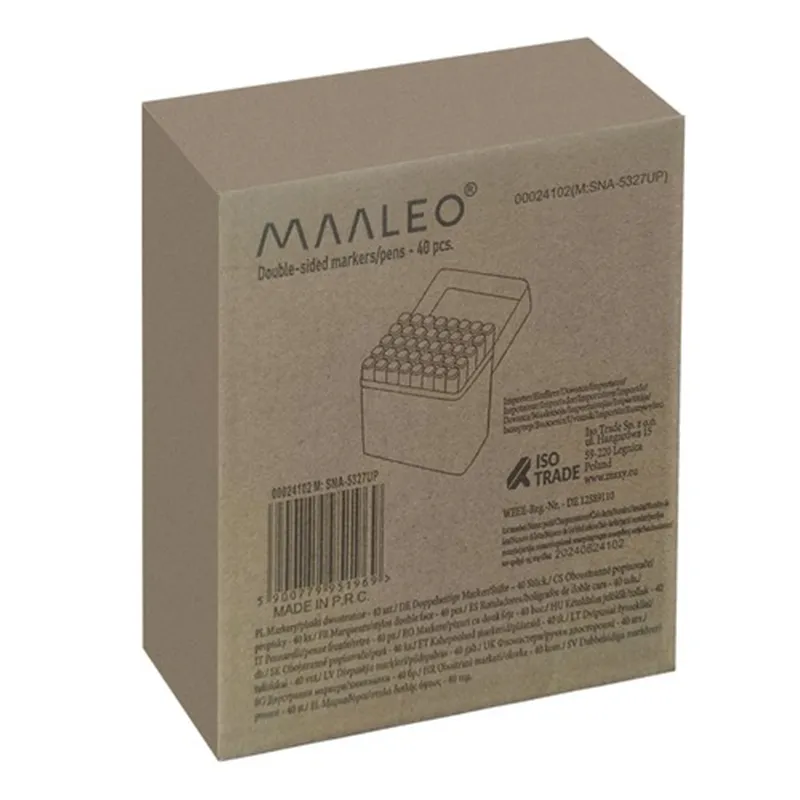 Divpusējie marķieri/flomāsteri - 40 gab. MAALEO 24102