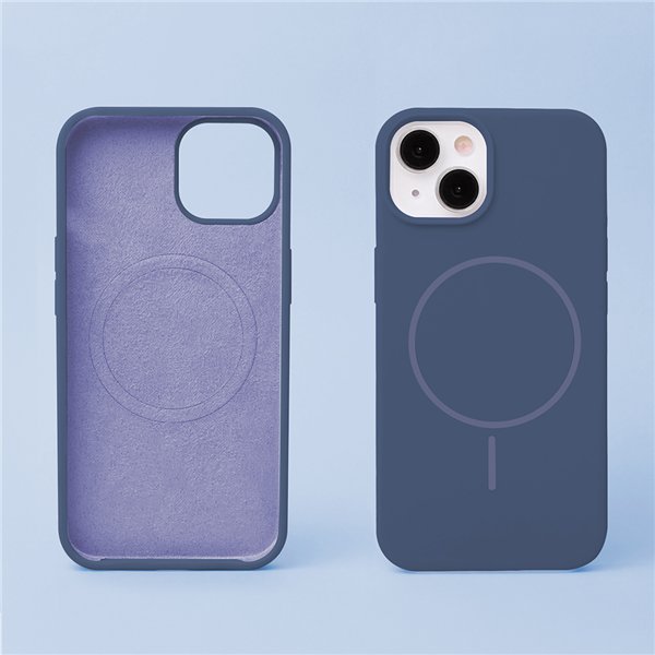Silicone Thin Mag case for iPhone 13 6,1&quot dark blue