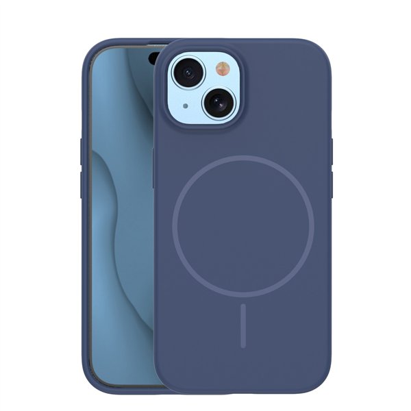Silicone Thin Mag case for iPhone 14 6,1&quot dark blue