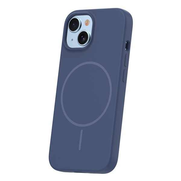 Silicone Thin Mag case for iPhone 15 6,1&quot dark blue