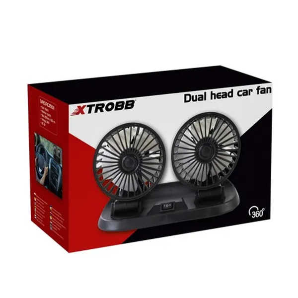 Automašīnas ventilators 12V dubultais Xtrobb 23222