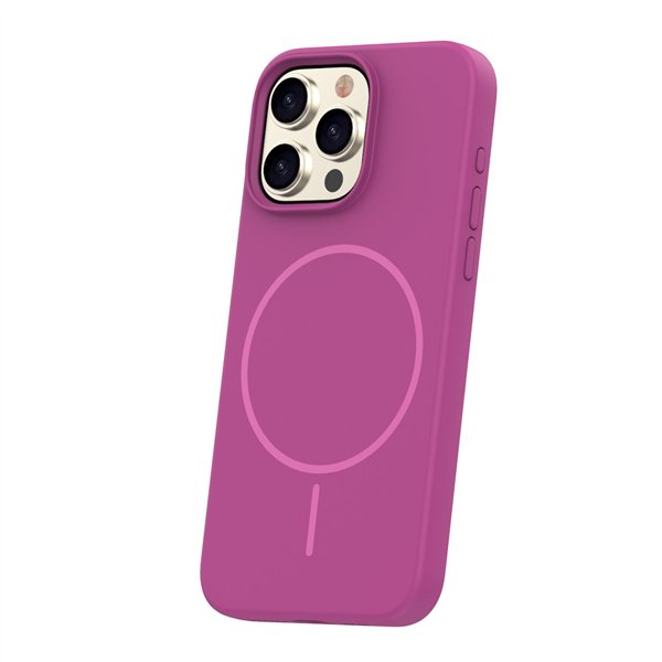 Silicone Thin Mag case for iPhone 16 Pro 6,3&quot fuschia