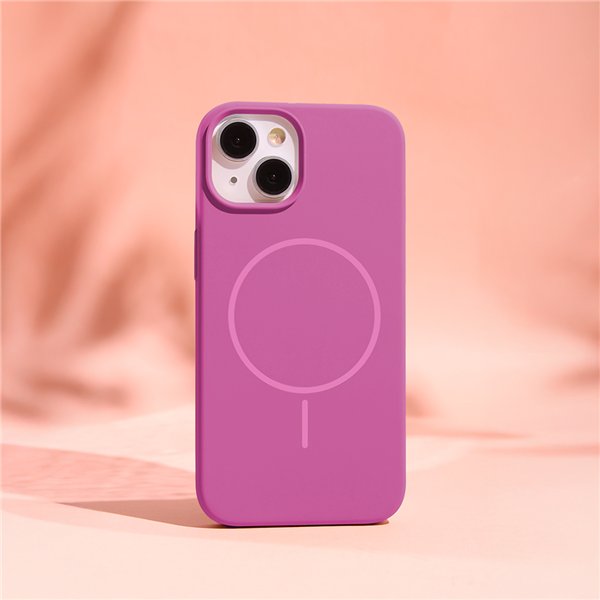 Silicone Thin Mag case for iPhone 16 Pro 6,3&quot fuschia