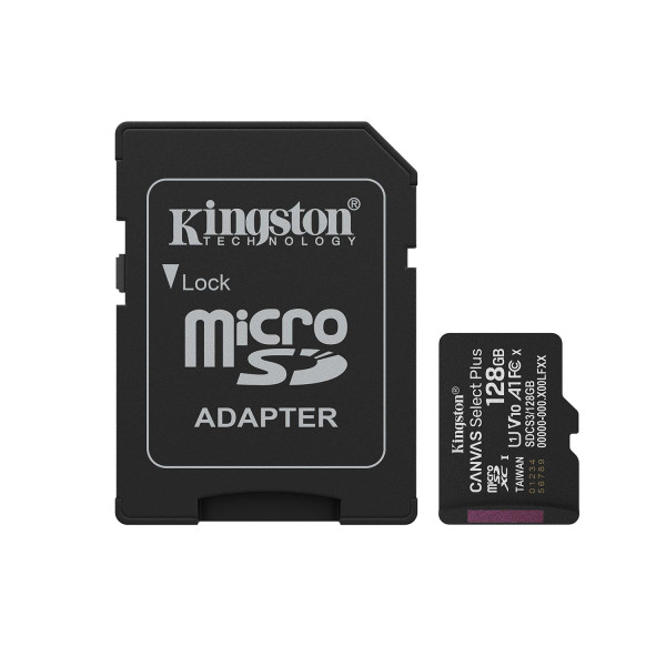 Micro SD Memory Card with Adaptor Kingston CANVAS Select Plus 128 GB