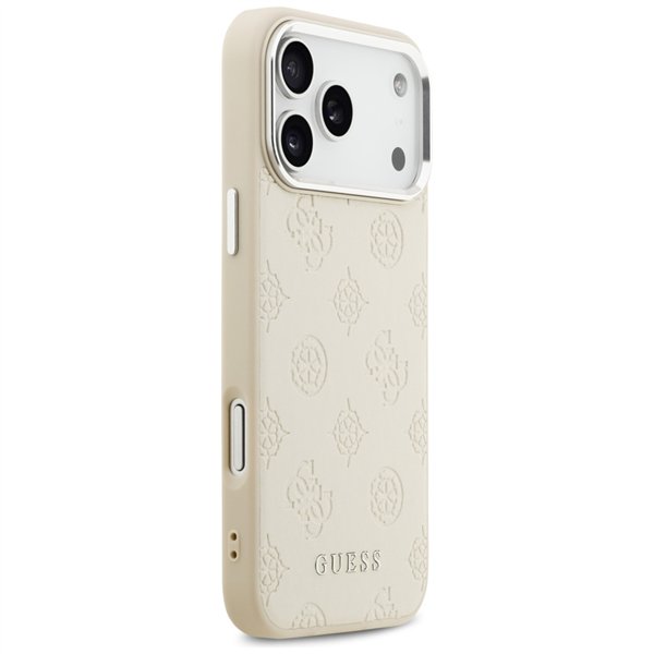 Guess Peony Hot Stamp Script MagSafe case for iPhone 17 Pro Max beige