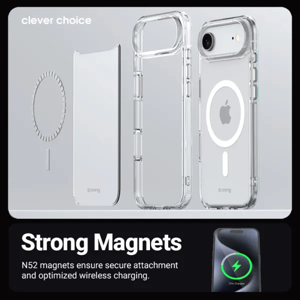 Crong Clear MAG Cover - MagSafe iPhone 17 Case (Clear)