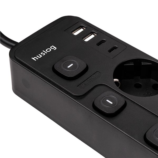 Huslog Power strip with 5 switches