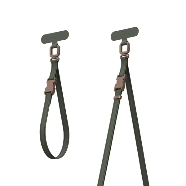 Moshi 2-in-1 Wrist & Body Strap with Adapter - Eco Leather Phone Lanyard (Moss Green)