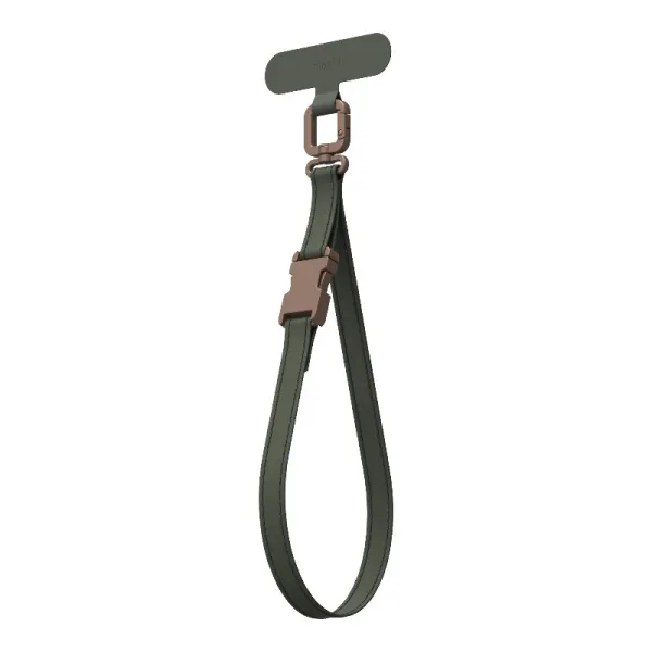 Moshi 2-in-1 Wrist & Body Strap with Adapter - Eco Leather Phone Lanyard (Moss Green)