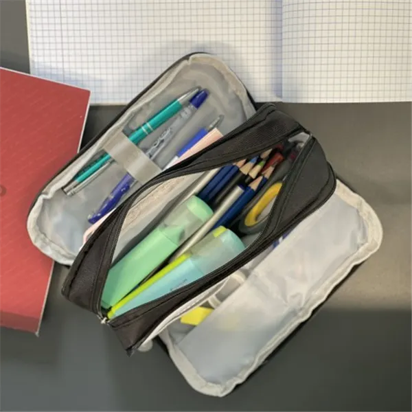 Triple foldable pencil case - black Maaleo 24476