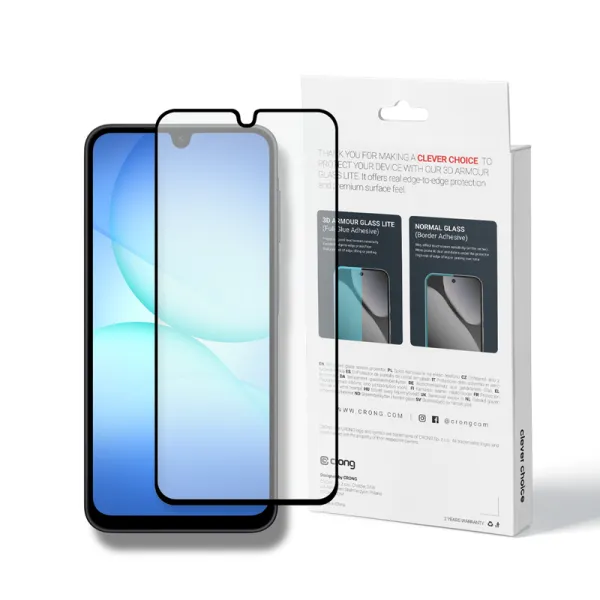Crong 3D Armour Glass Lite - Full Glue Tempered Glass for Samsung Galaxy A16 / A17 / A26